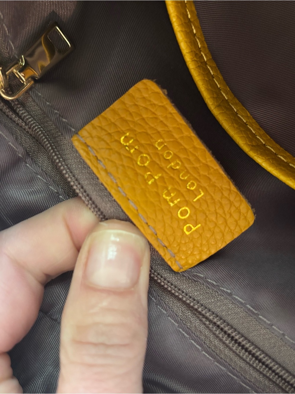 Compact Mustard Yellow Pebbled Leather Crossbody Bag with Gold Hardware - Picture 4 of 9